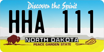 ND license plate HHA111