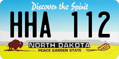 ND license plate HHA112