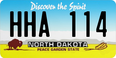 ND license plate HHA114