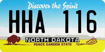 ND license plate HHA116