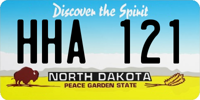 ND license plate HHA121