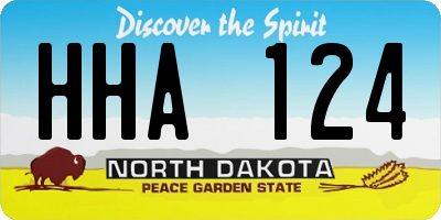 ND license plate HHA124