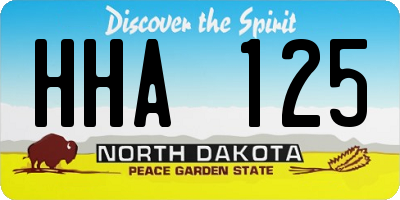 ND license plate HHA125