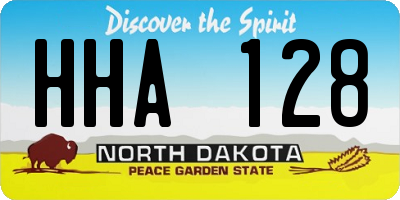 ND license plate HHA128