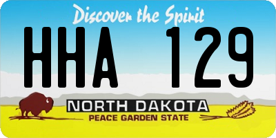 ND license plate HHA129