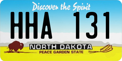 ND license plate HHA131