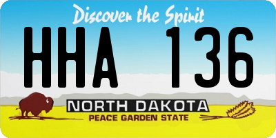 ND license plate HHA136
