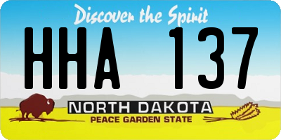 ND license plate HHA137