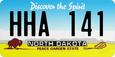 ND license plate HHA141