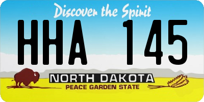 ND license plate HHA145