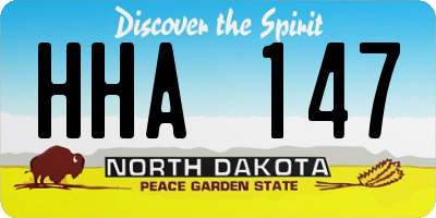 ND license plate HHA147