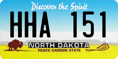 ND license plate HHA151