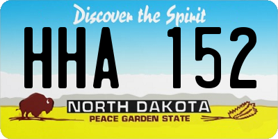 ND license plate HHA152