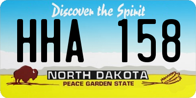 ND license plate HHA158