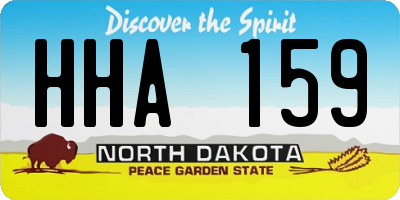 ND license plate HHA159