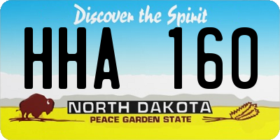 ND license plate HHA160
