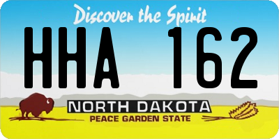 ND license plate HHA162