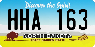 ND license plate HHA163
