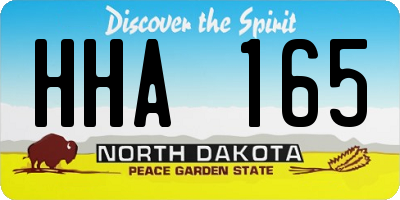 ND license plate HHA165