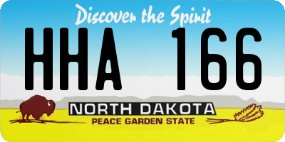 ND license plate HHA166