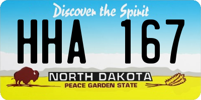 ND license plate HHA167