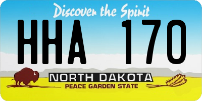 ND license plate HHA170