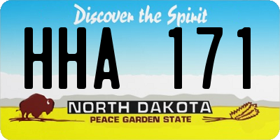 ND license plate HHA171