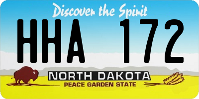 ND license plate HHA172