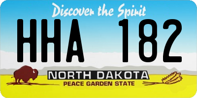 ND license plate HHA182