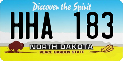 ND license plate HHA183
