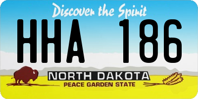 ND license plate HHA186