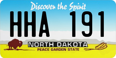 ND license plate HHA191