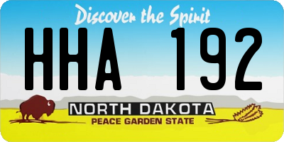 ND license plate HHA192