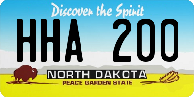 ND license plate HHA200
