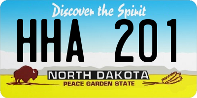 ND license plate HHA201