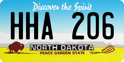 ND license plate HHA206