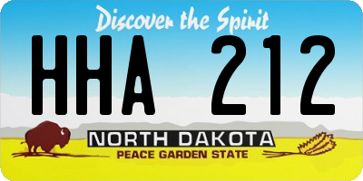 ND license plate HHA212
