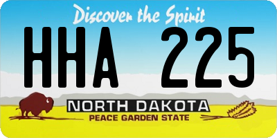 ND license plate HHA225