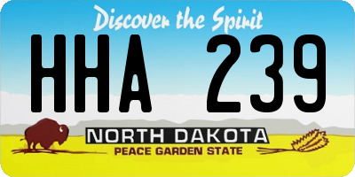 ND license plate HHA239