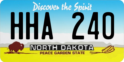 ND license plate HHA240