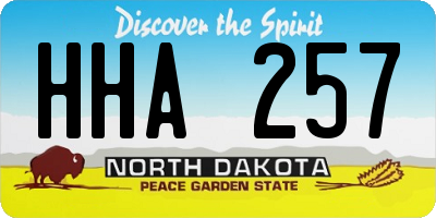 ND license plate HHA257