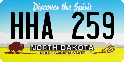 ND license plate HHA259