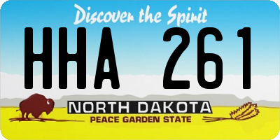 ND license plate HHA261