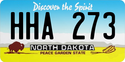 ND license plate HHA273