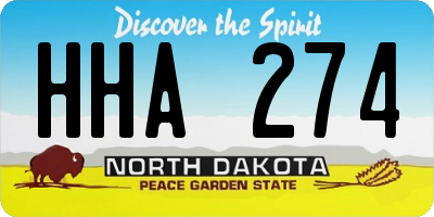 ND license plate HHA274