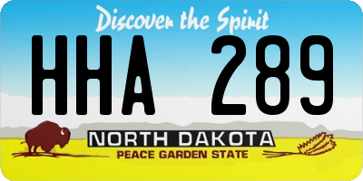 ND license plate HHA289