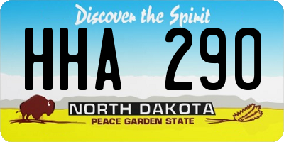 ND license plate HHA290