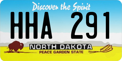 ND license plate HHA291