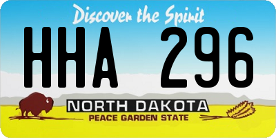 ND license plate HHA296