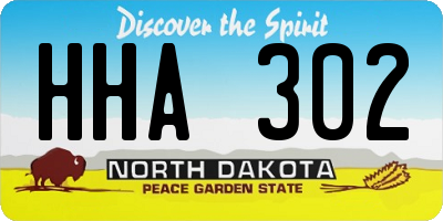 ND license plate HHA302